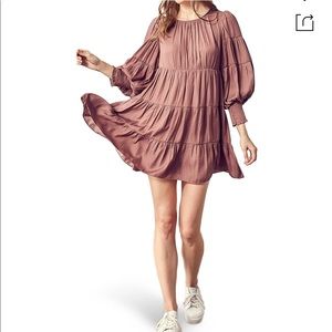 📣 Moving Sale!! NEW Mustard Seed Balloon Sleeve Tiered Shift Dress Small